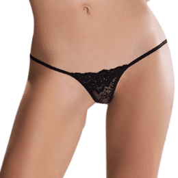PASSION - MICRO THONG BLACK ONE SIZE WITH LACE